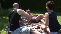 FFFM Countryside picnic for three hotties will turn into anal foursome outdoor